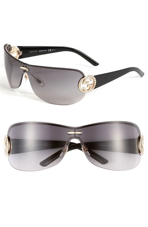 women's green gucci sunglasses|gucci rimless shield sunglasses.